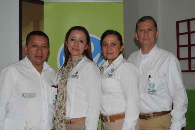 Edilberto Guzmán, Karol Ángel, Eliene Vargas y Jhon Barreiro.